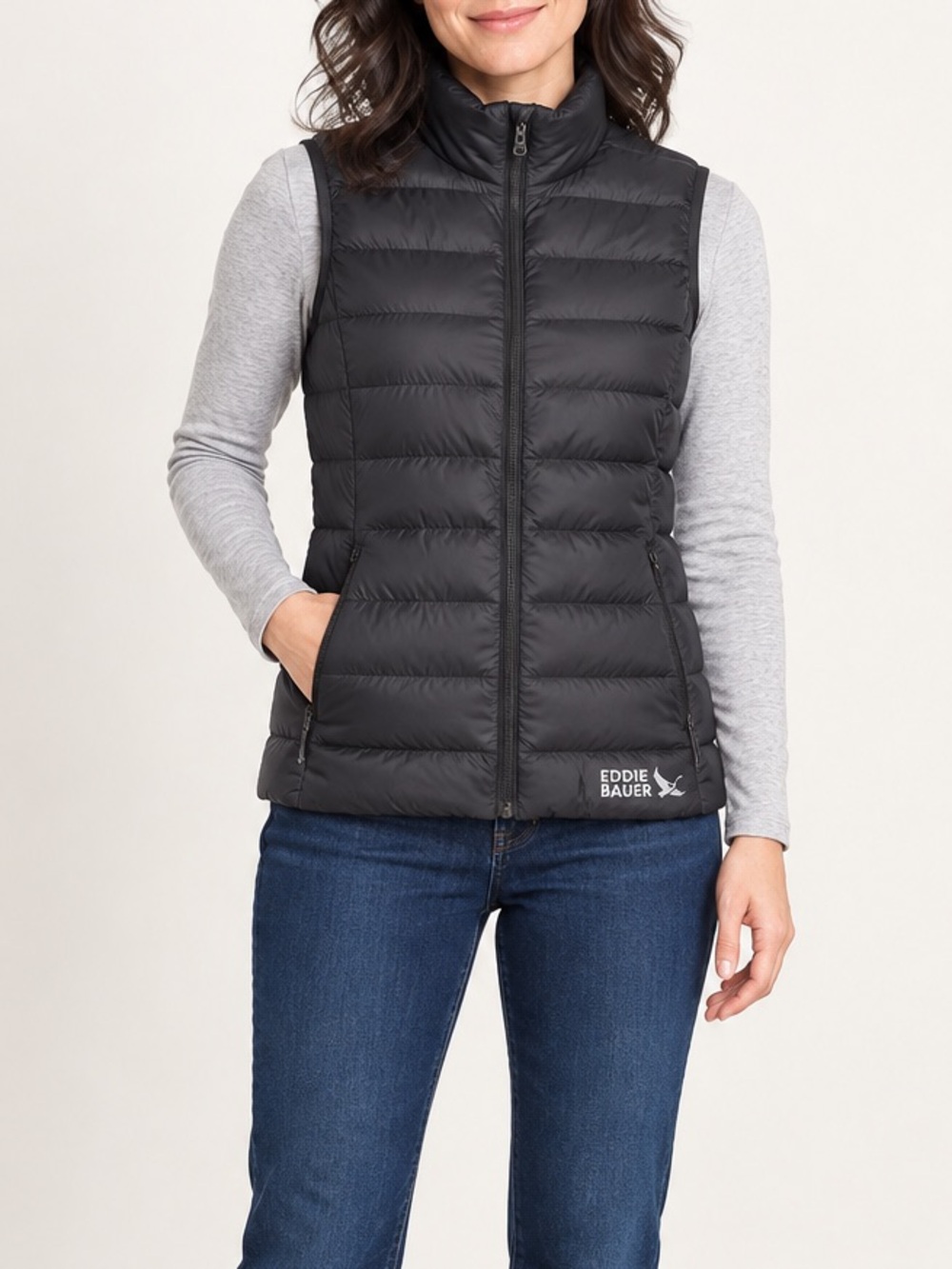 Eddie Bauer Women's Black Packable Down Vest
